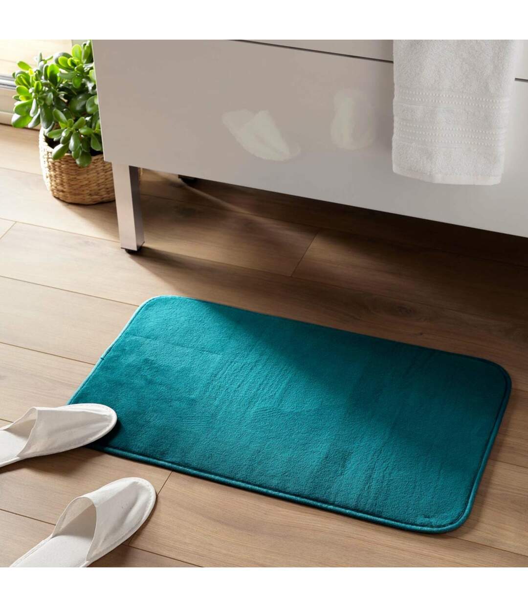 Tapis de Bain Microfibre Vitamine II 45x75cm Bleu Émeraude-4