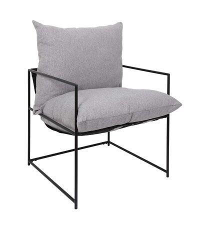 Fauteuil tissu et métal Ella - Gris et noir