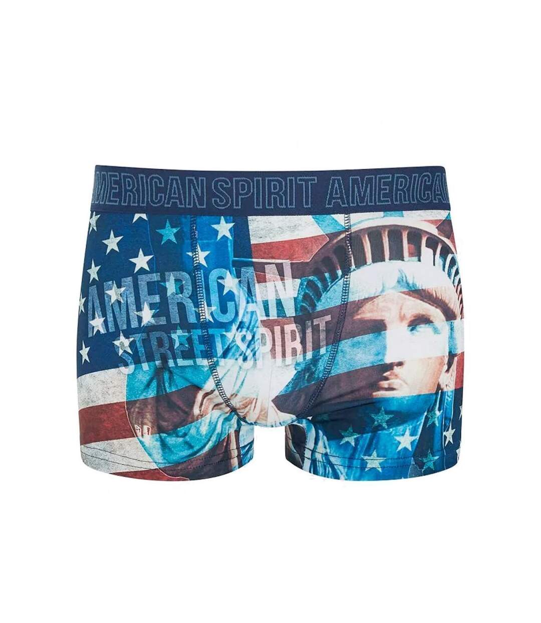 TWINDAY Boxer Homme Microfibre AMERICAN SPIRIT Bleu Blanc Rouge