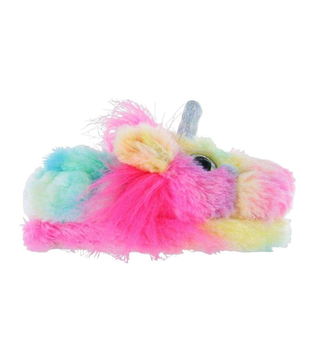 Womens/ladies Unicorn Plush 3d Mule Slippers Multicoloured K Collection-3