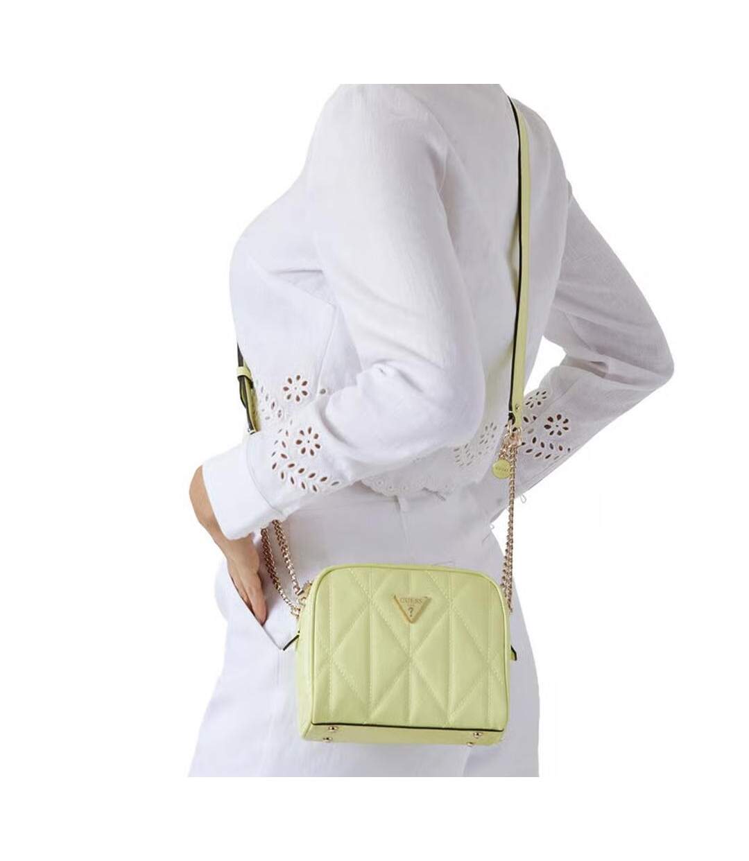 Sac à bandoulière jaune femme guess aldina-3