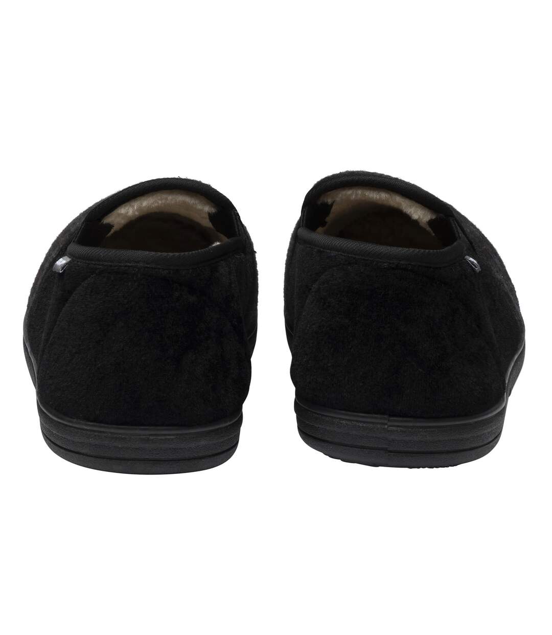 Dunlop - Chaussons homme à carreaux noirs anthracite rembourrés-2