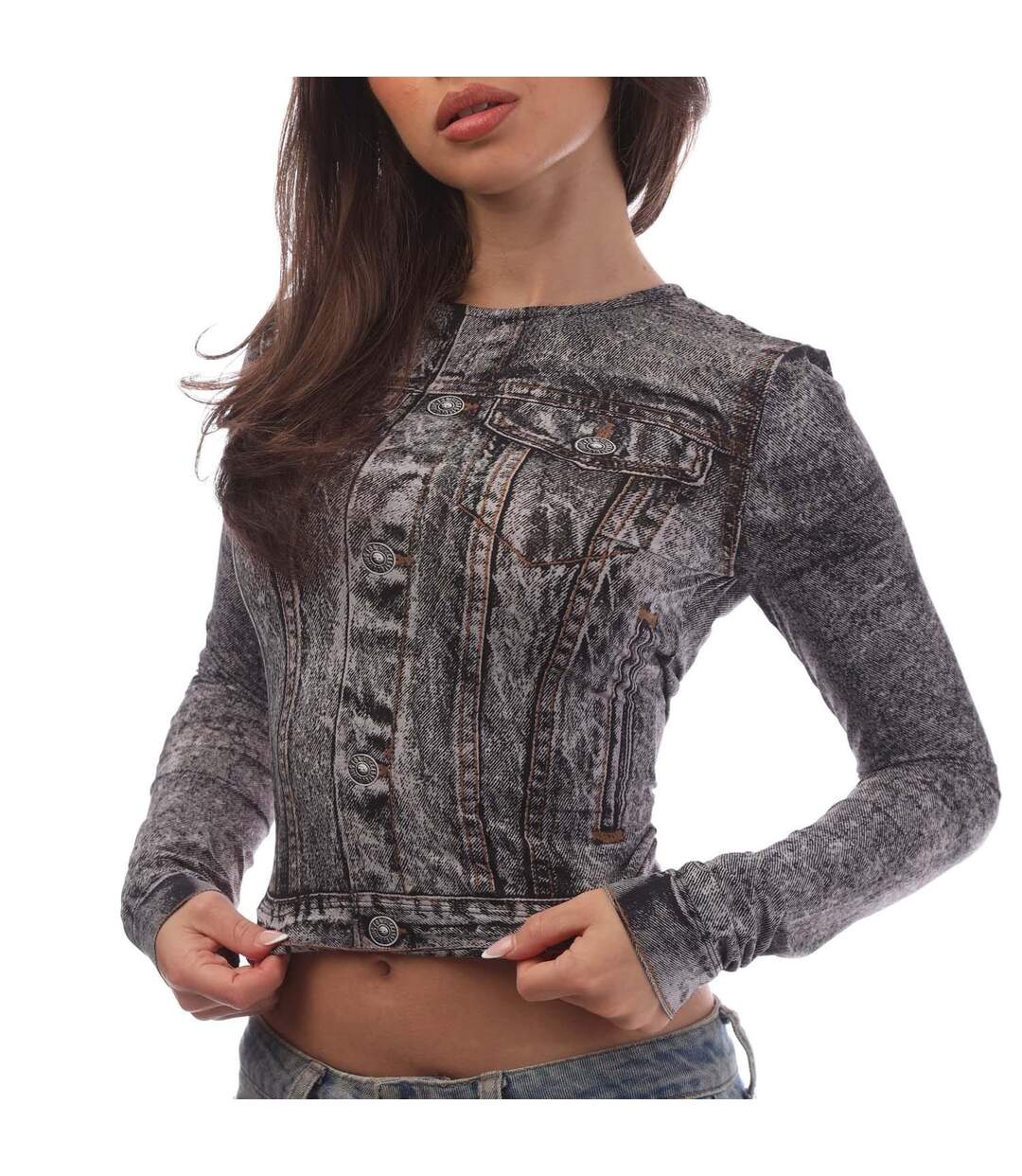 Haut Court T-clau-n1 Femme Gris Diesel-4