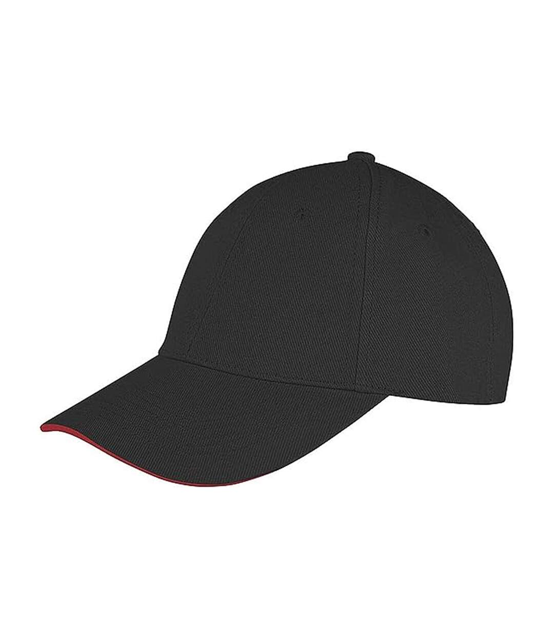 Result Mens Memphis Sandwich Peak Cap (Black/Red) - UTPC3127-1