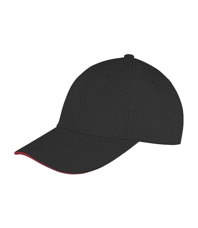 Result Mens Memphis Sandwich Peak Cap (Black/Red) - UTPC3127