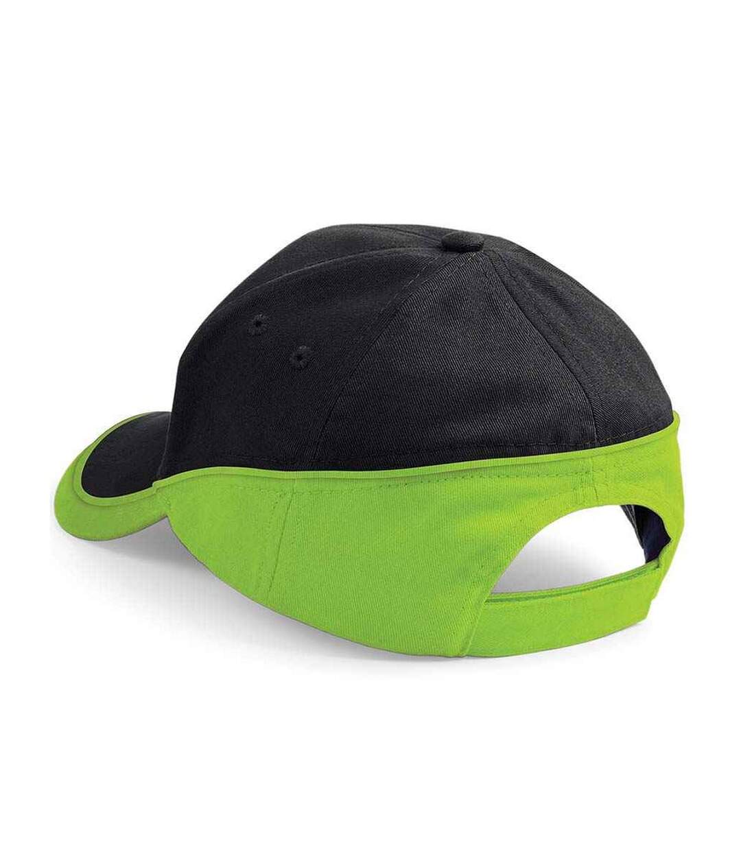 Casquette teamwear competition noir / vert clair Beechfield-2
