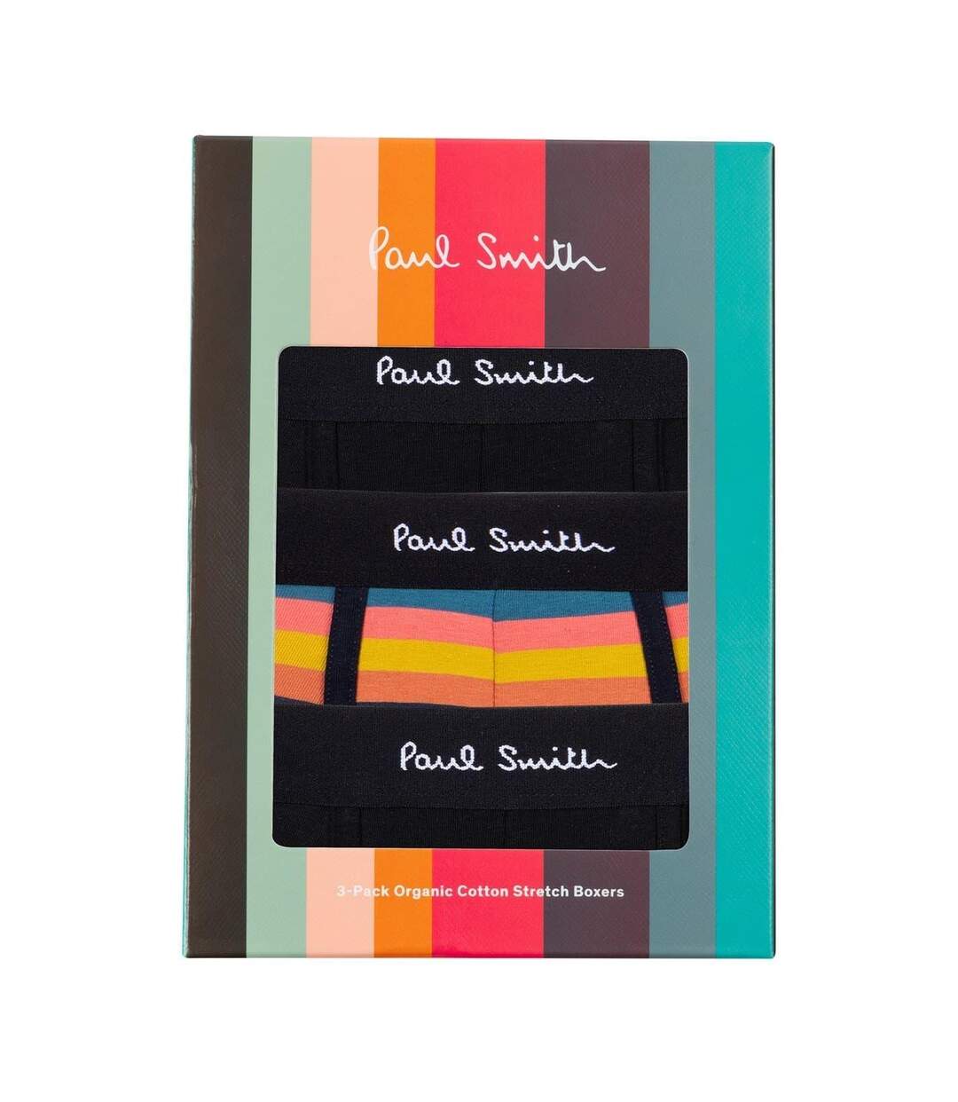 Pack Of 3  Mens Logo Cotton Boxer Shorts  Multicoloured Black Paul Smith-2