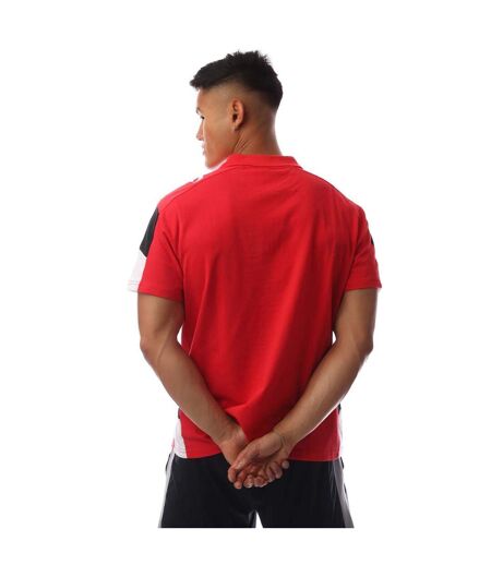 Polo Venata Homme Rouge Blanc Noir Sondico