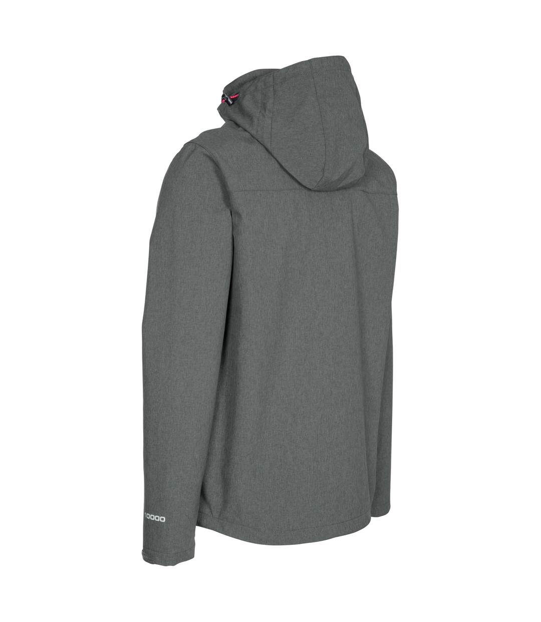 Trespass Mens Ferguson II Deluxe Touch Fastening Softshell Hooded Jacket (Dark Grey Marl) - UTTP4547