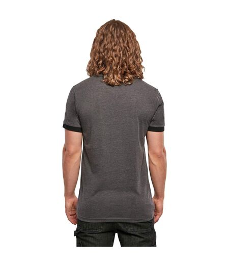 T-shirt Ringer Pour Hommes Anthracite Noir Build Your Brand