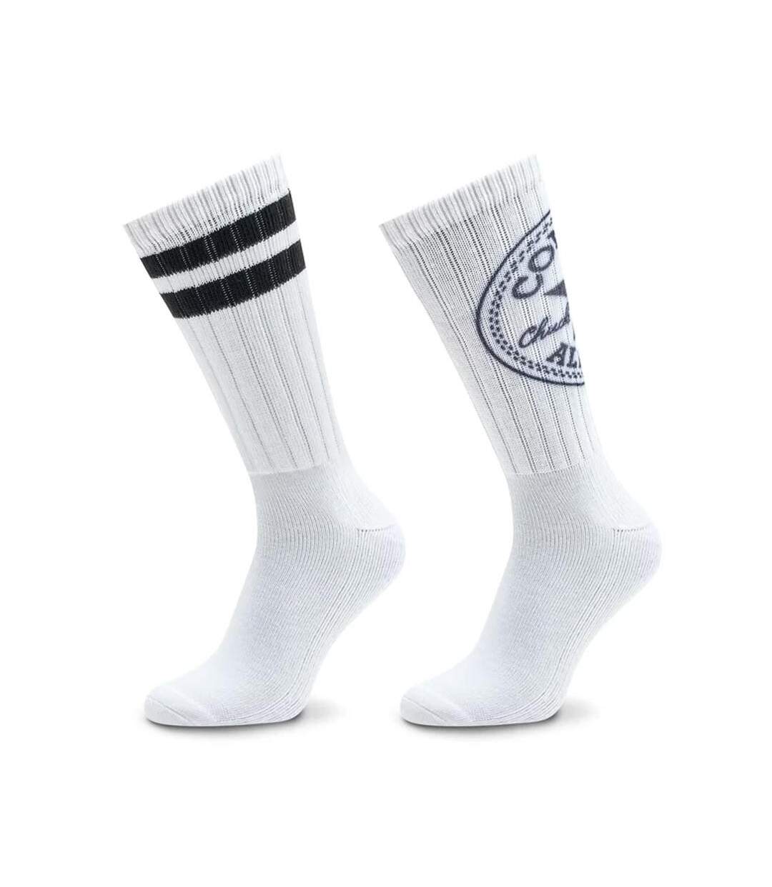 2x Paires de Chaussettes Blanches/Noires Homme Converse S7014119 - 39/42-1