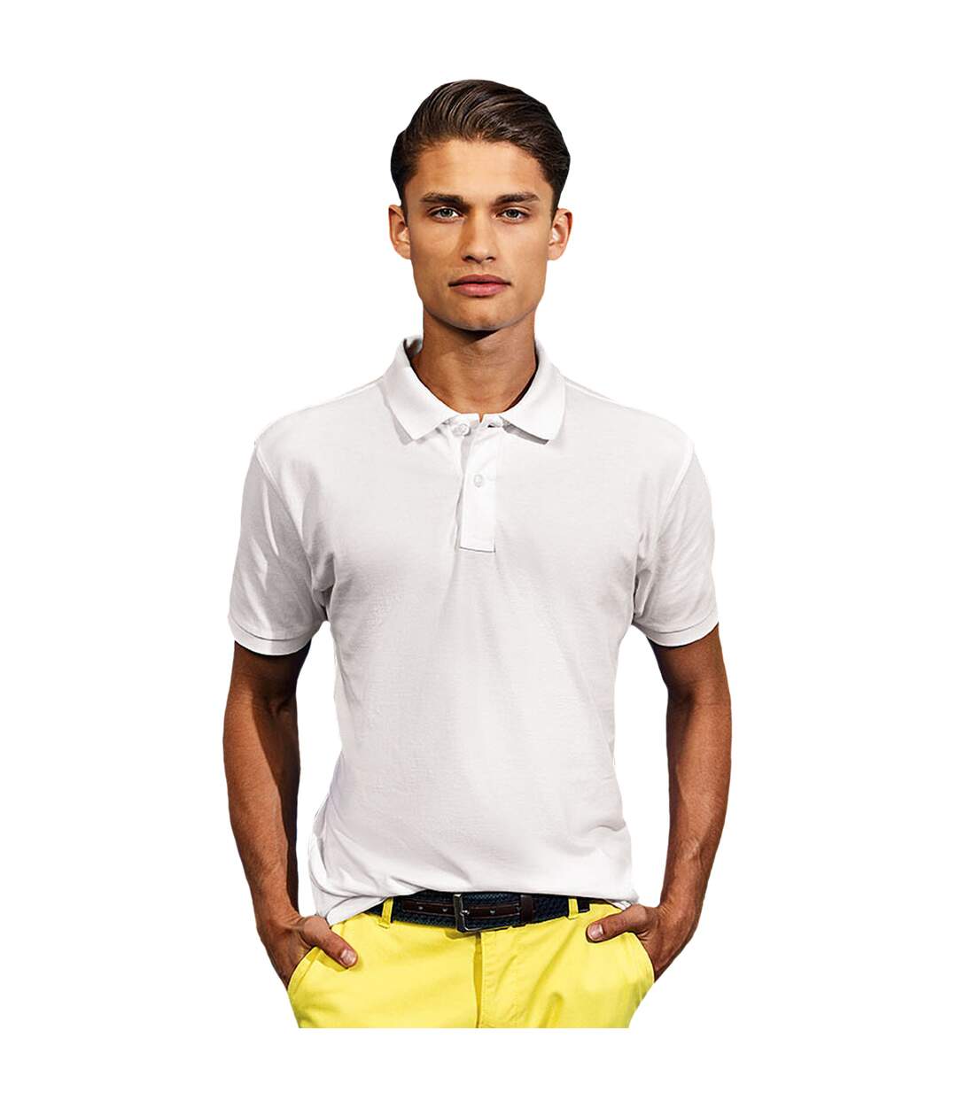 Polo manches courtes homme blanc Asquith & Fox-2