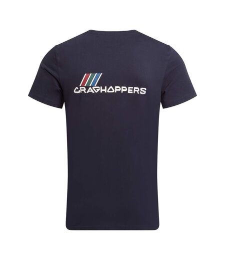 T-shirt Manches Courtes Motif/style Logo Lucent Homme Bleu Marine Imprimé Au Dos Craghoppers