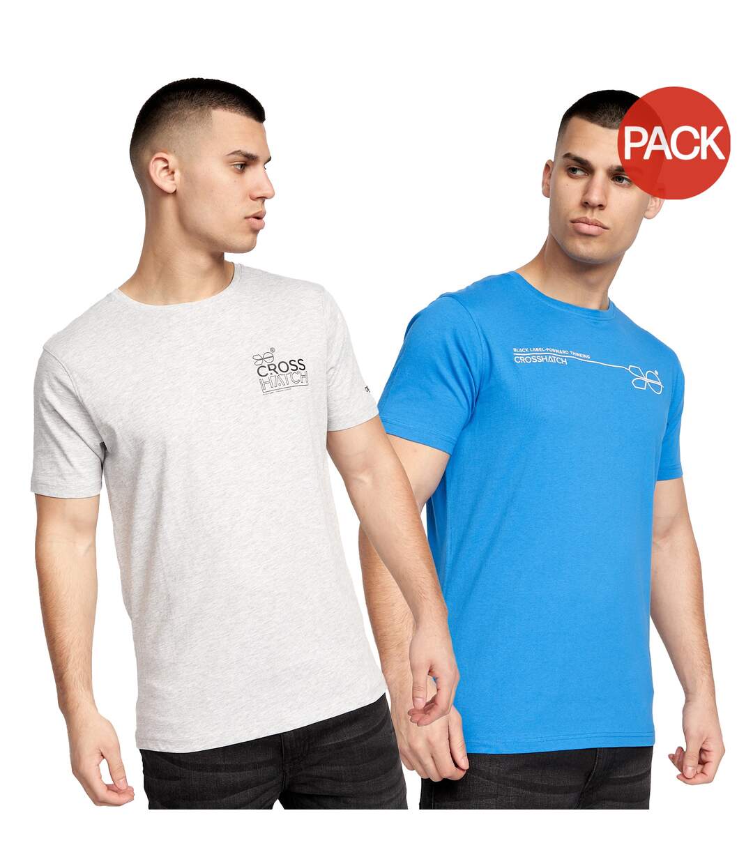 T-shirts pentan homme bleu / gris Crosshatch-1