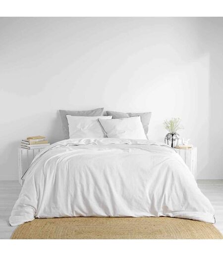 Parure de Lit 3 Pièces Linette 260x240cm Blanc