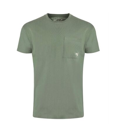 Mens keaton organic cotton pocket t-shirt army green Weird Fish