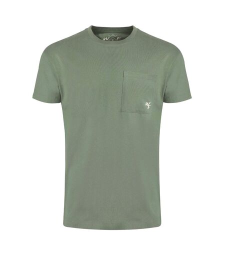 Mens keaton organic cotton pocket t-shirt army green Weird Fish