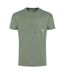 Mens keaton organic cotton pocket t-shirt army green Weird Fish-1