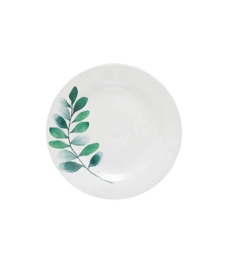 Lot de 6 Assiettes Plates Végétal 27cm Blanc