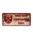 West Ham United FC - Plaque SUPPORTERS SHED (Marron) (Taille unique) - UTTA10227