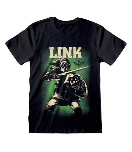 The Legend Of Zelda Unisex Adult Link T-Shirt (Black) - UTHE517
