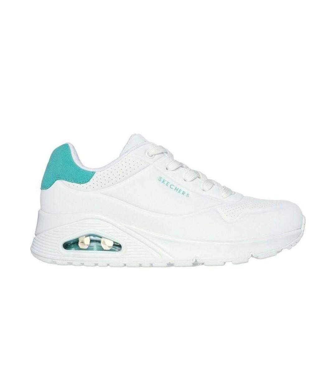 Womens/ladies Uno-pop Back Suede Skech-air Trainers White Skechers-1
