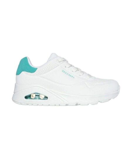 Womens/ladies Uno-pop Back Suede Skech-air Trainers White Skechers