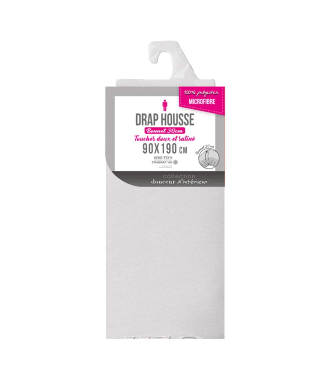 Drap Housse Microfibre Oscar 90x190cm Blanc-2