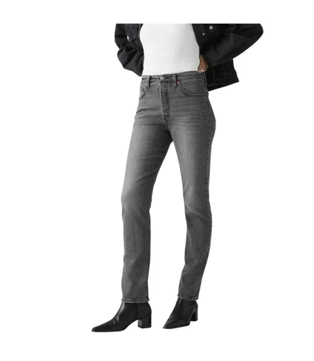 Womens/ladies 501 Original Straight Leg Jeans Grey Levis