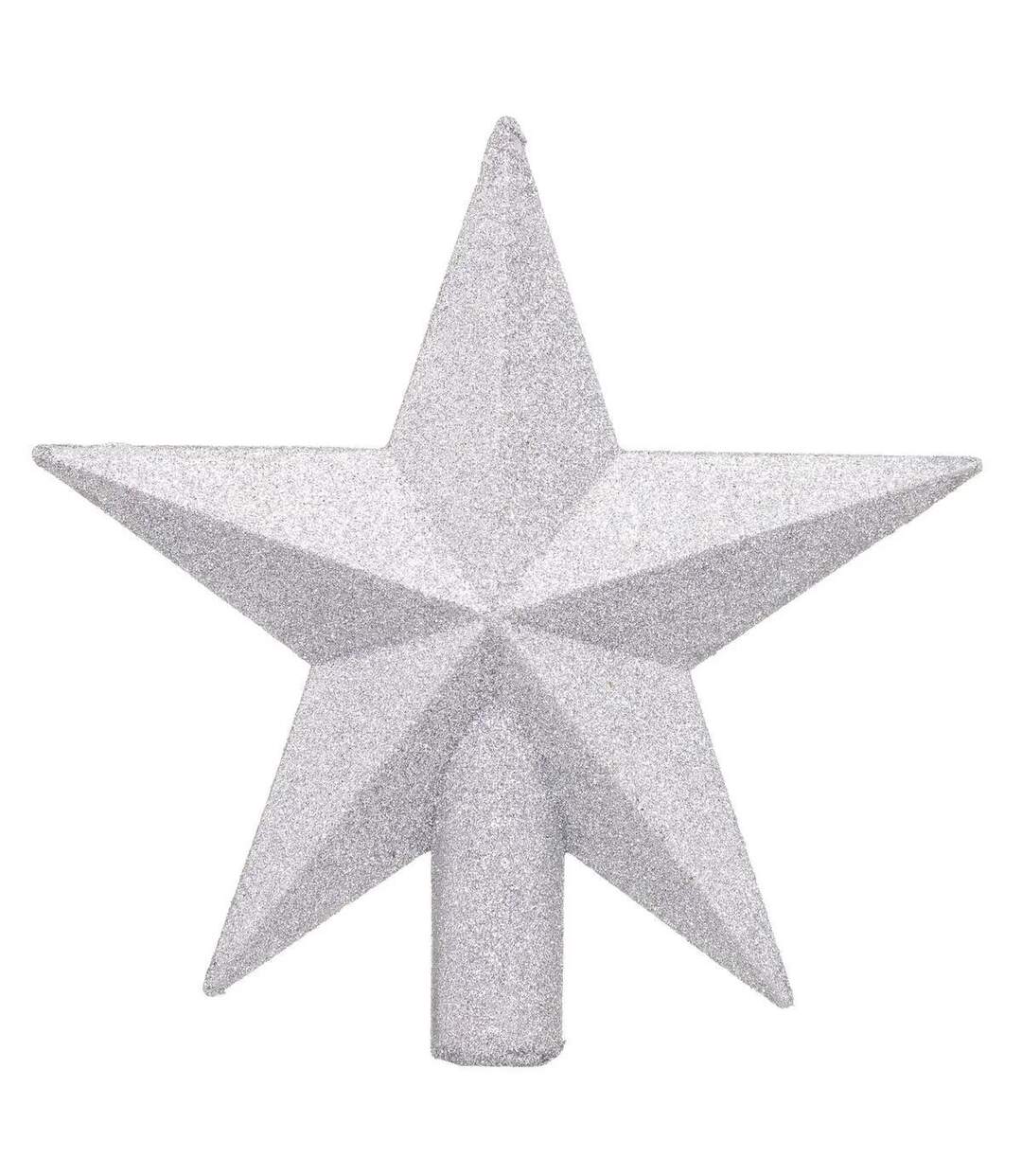 Cimier Étoile Déco Paillettes 22cm Argent-1