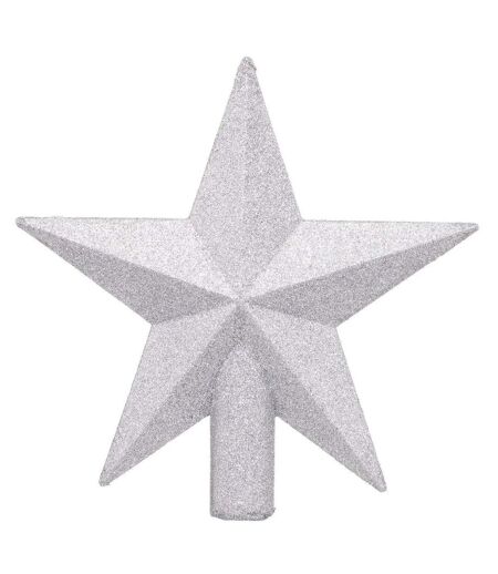 Cimier Étoile Déco Paillettes 22cm Argent