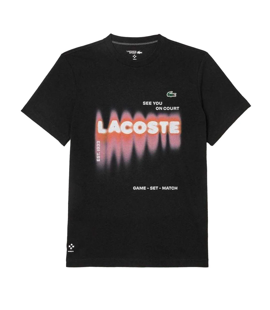 T-shirt Motif/style Logo Daniil Medvedev Homme Noir Lacoste-2