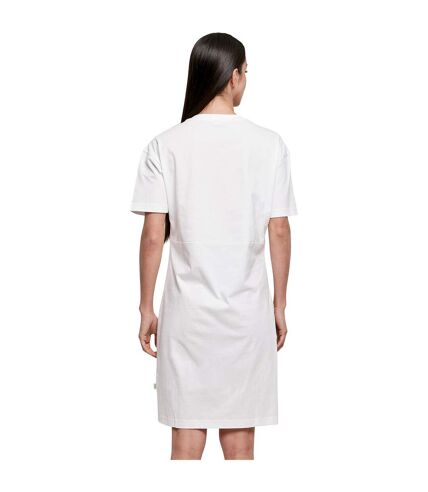 Build Your Brand Womens/Ladies Split Hem Oversized T-Shirt Dress (White) - UTRW8598