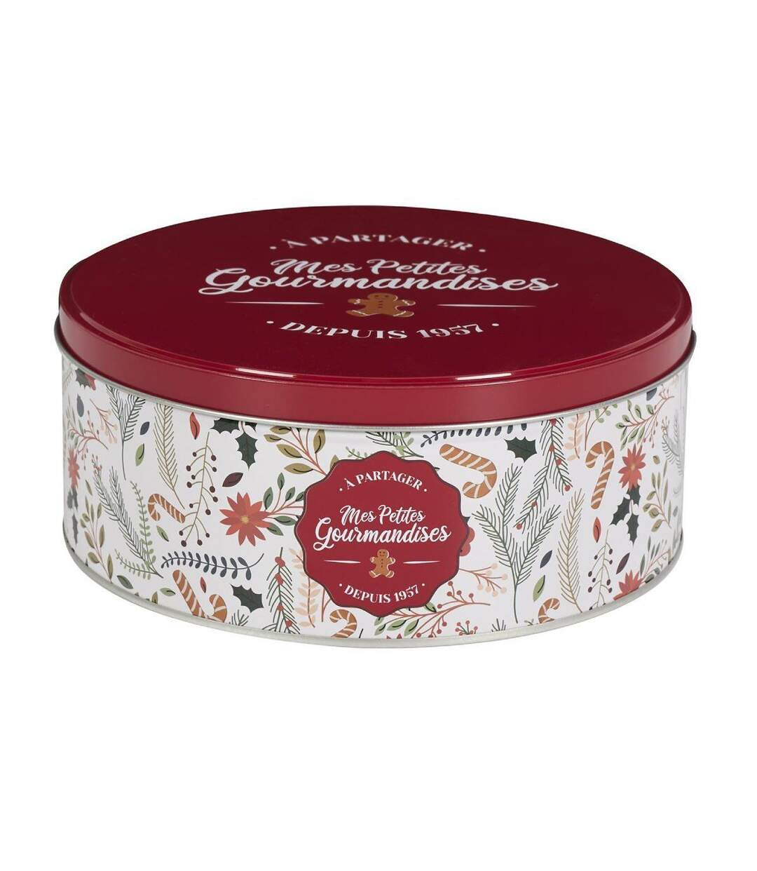Lot de 3 Boîtes en Métal Mes Petites Gourmandises 25cm Rouge-4