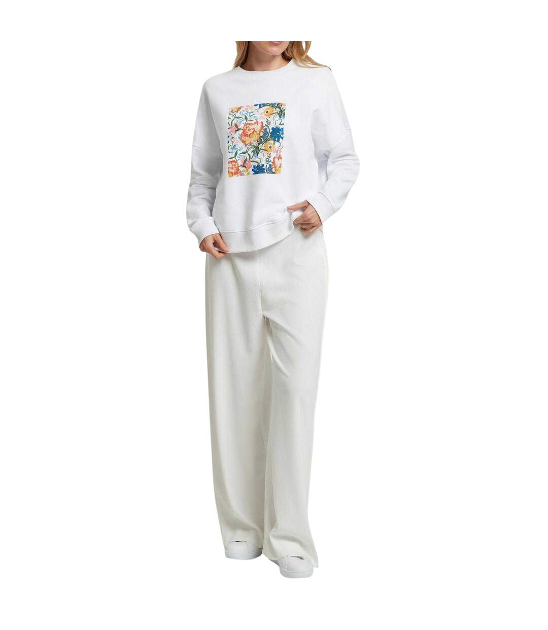 Womens/ladies Floral Relaxed Fit Sweatshirt White Ted Baker-1