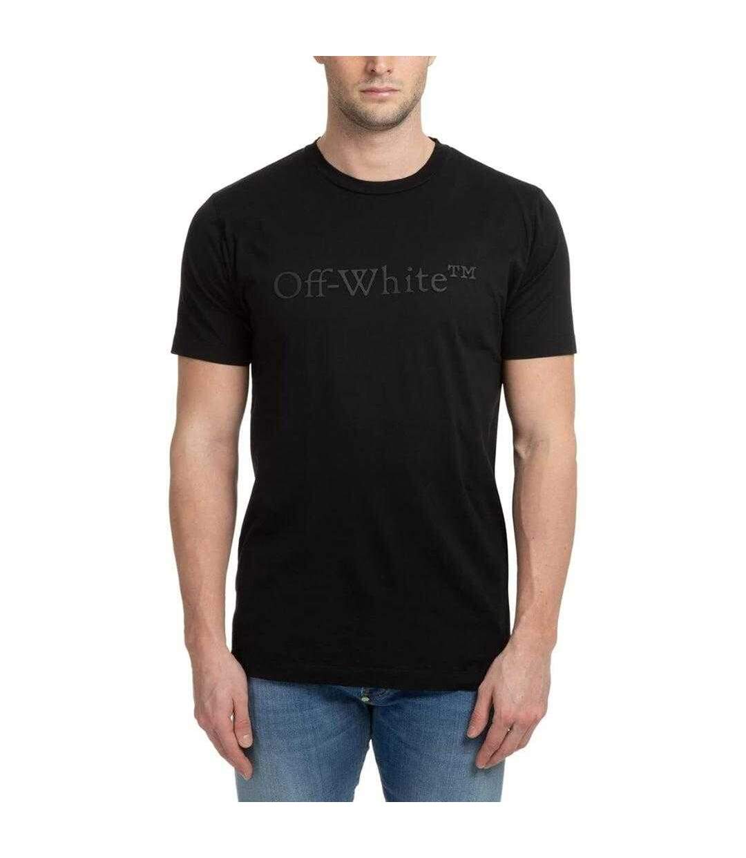 T-shirt Bookish Laund Homme Noir Off White-1