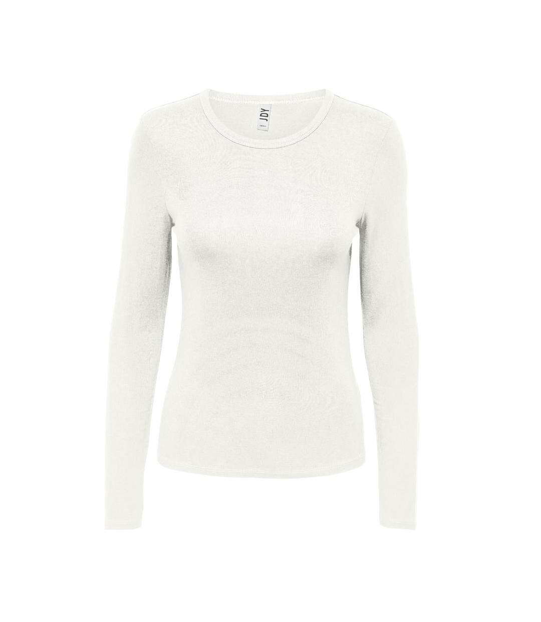 T-shirt Manches Longues Blanc Femme JDY Mila - L