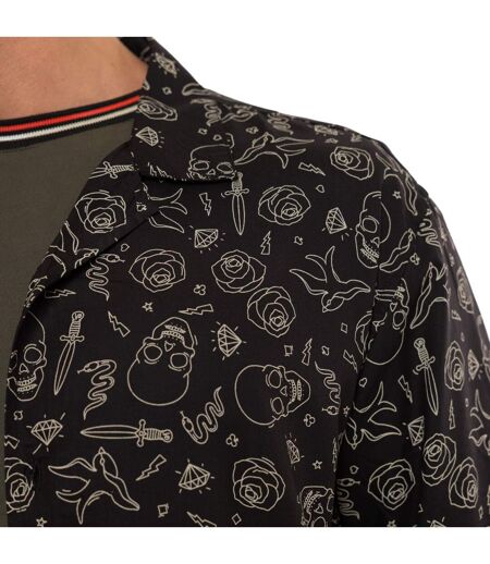 Chemise homme fluide manches courtes en viscose imprimée Tats Vondutch