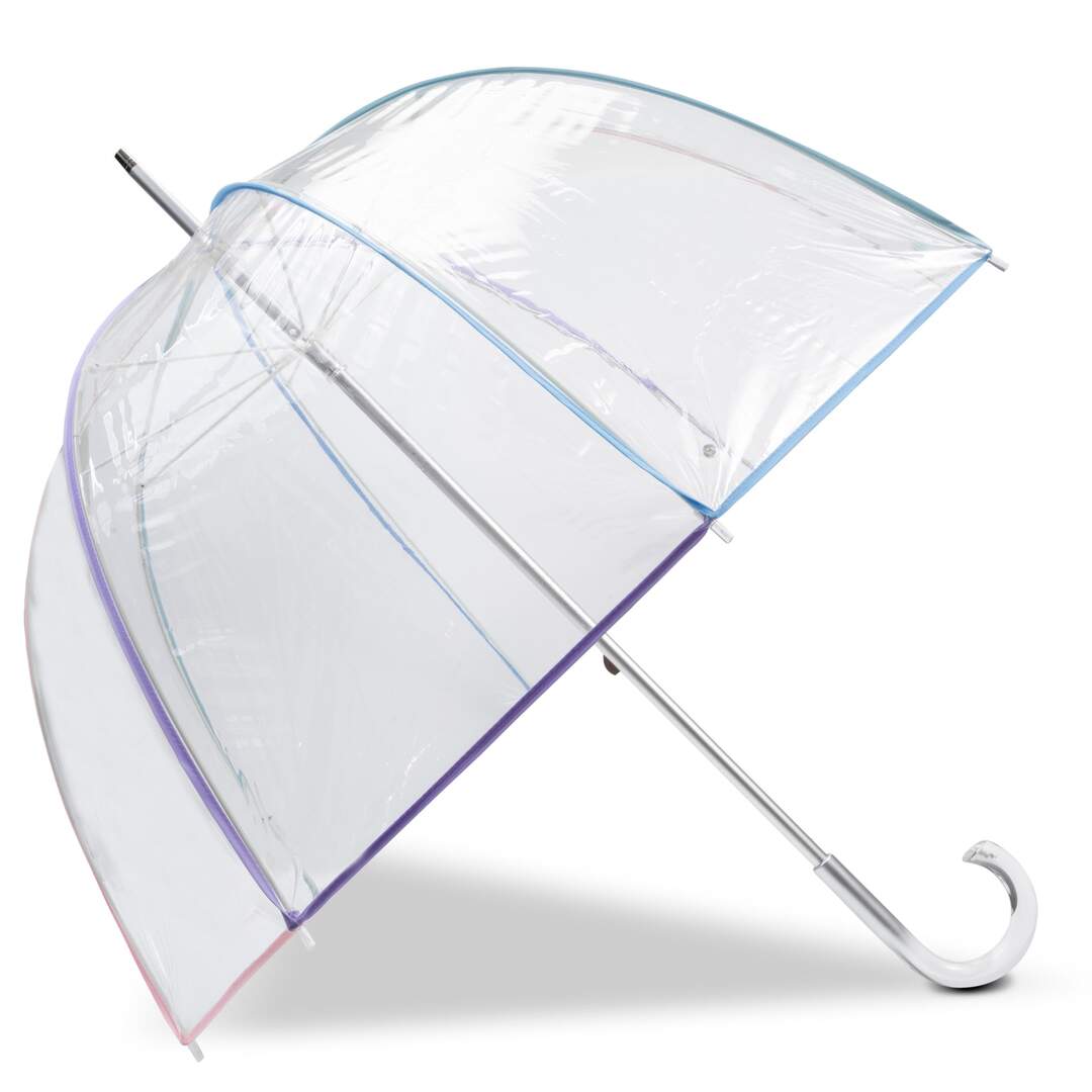 Isotoner Parapluie femme canne, cloche transparente, forte résistance au vent-1