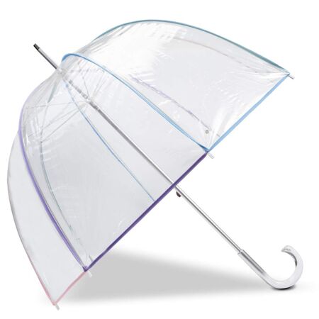 Isotoner Parapluie femme canne, cloche transparente, forte résistance au vent