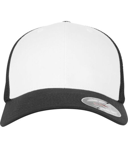 Casquette trucker flexfit adulte noir / blanc Yupoong