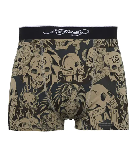 Ed Hardy - Lot de 5 Caleçons Homme Coton Respirant Confort - Collection Arjin