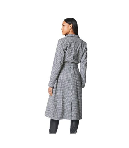Womens/ladies Checked Wrap Belted Coat Neutral Principles