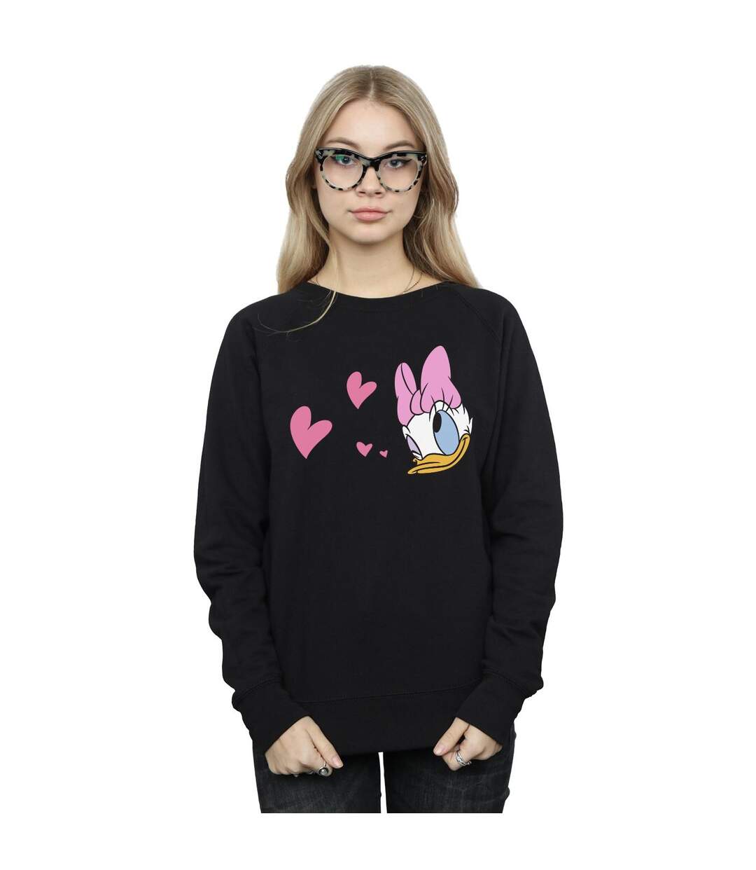 Disney Sweatshirt Daisy Duck Kisses Femme/Ladies (Noir) - UTBI28394-2