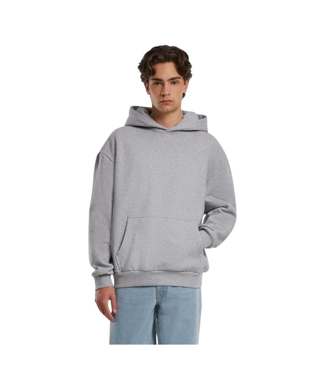 Sweat À Capuche Basic Homme Gris Chiné Urban Classics-3