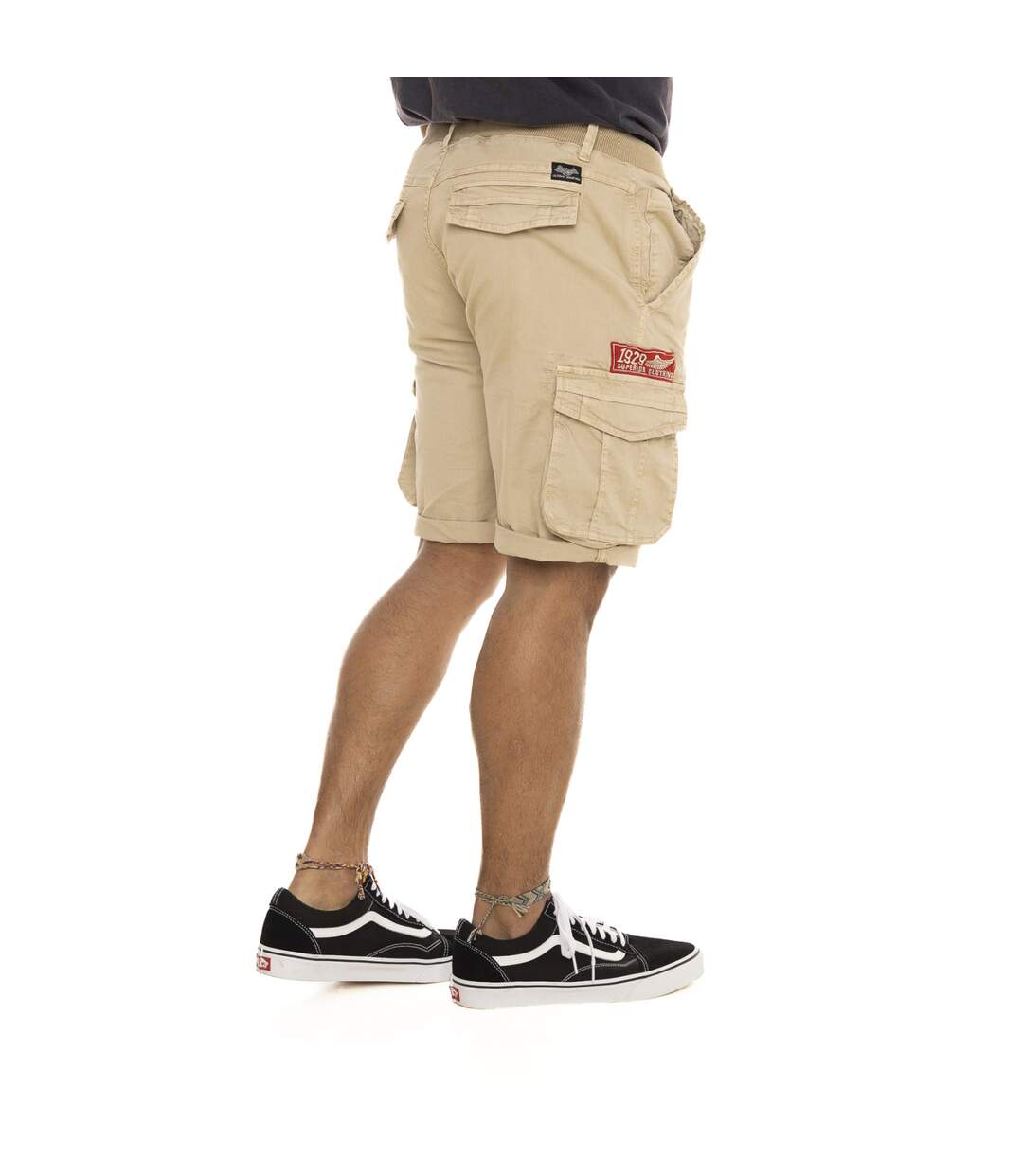 Bermuda homme avec ceinture élastiquée et patchs Piston Vondutch-3