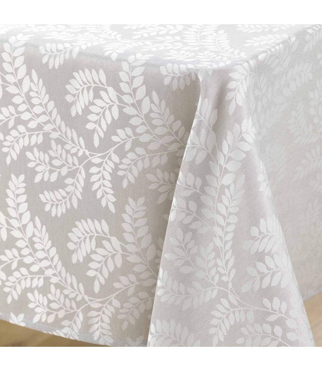 Nappe Jacquard Imprimé Doriane 140x240cm Taupe-2
