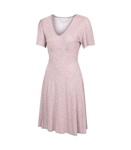 Womens/ladies Floral Midi Dress Light Pink Mountain Warehouse