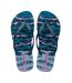 Womens/ladies Zebra Flat Flip Flops Blue Print Ipanema-2