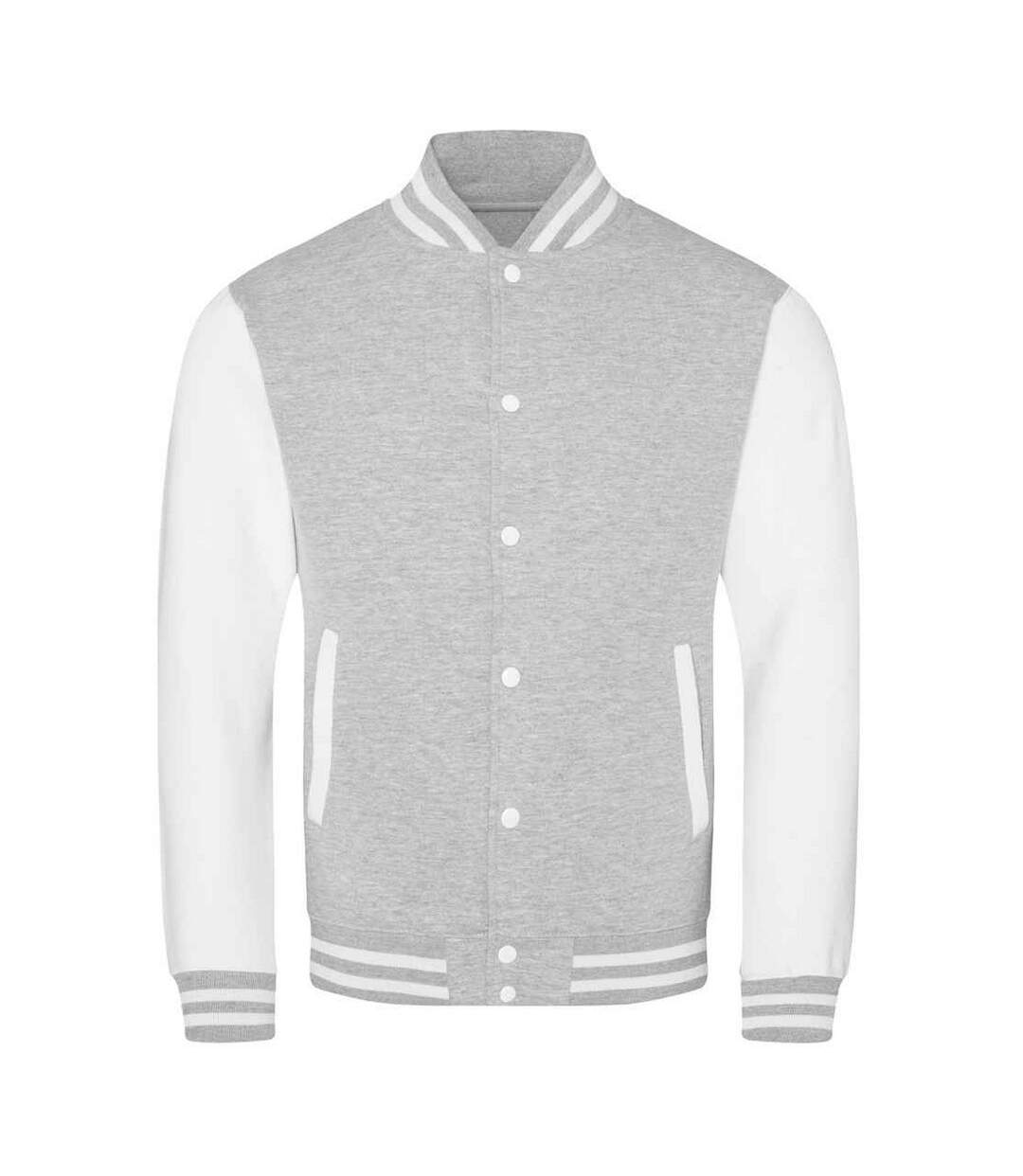 Blouson D'université Adulte Gris Chiné Blanc Awdis-1